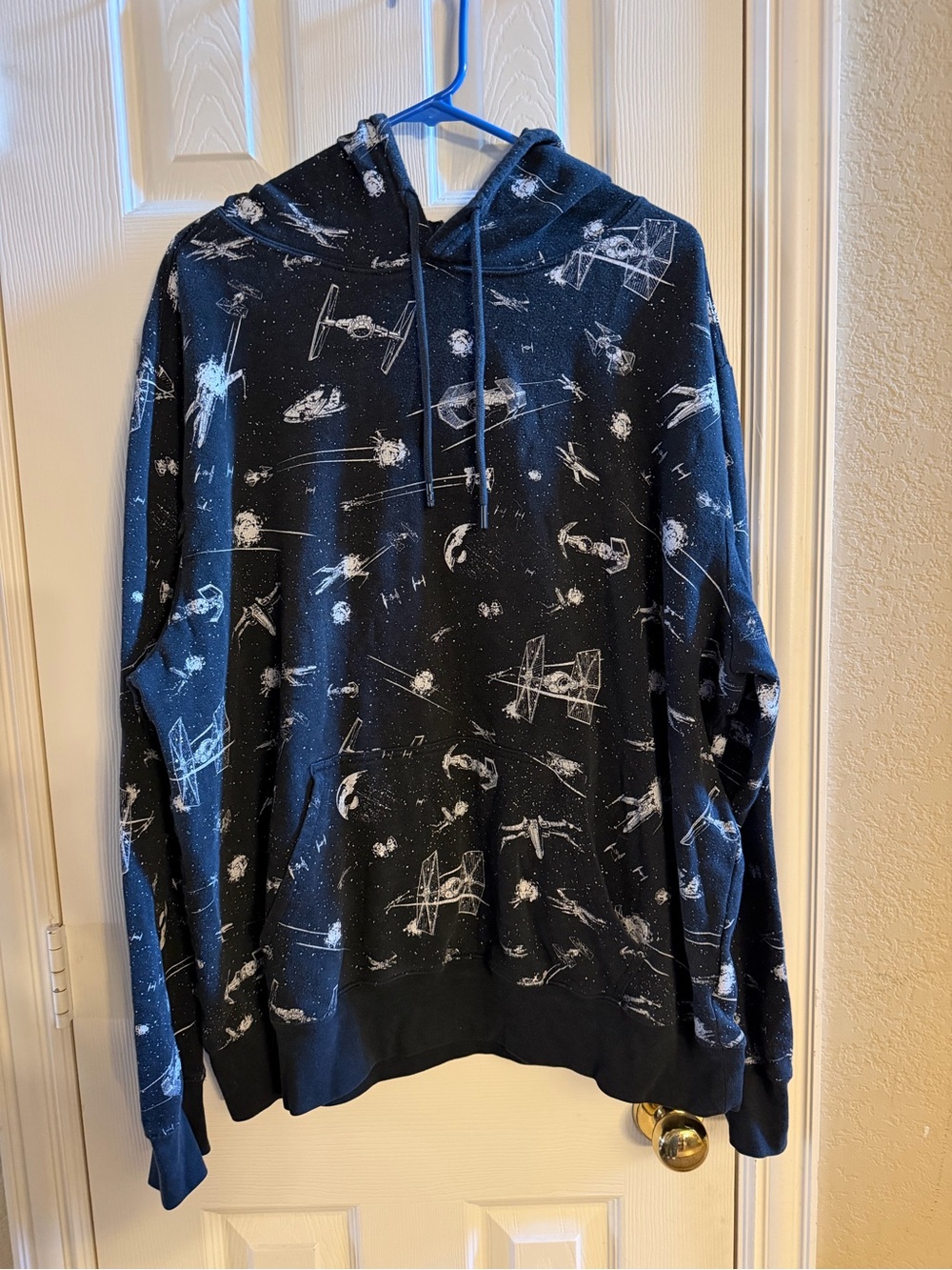 Star Wars Black Hoodie with White Starship Print